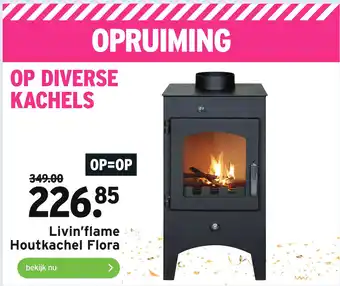 GAMMA Livin'flame Houtkachel Flora aanbieding