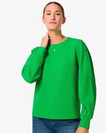 HEMA Hema dames sweater cherry (groen) aanbieding