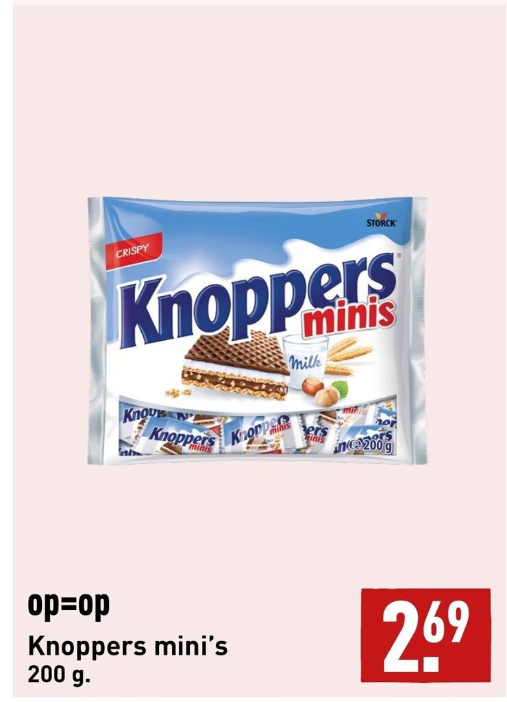 Knoppers mini's 200 g aanbieding bij ALDI