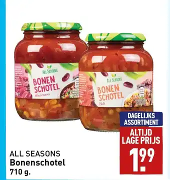 ALDI ALL SEASONS Bonenschotel 710 g aanbieding