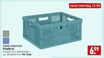 ALDI HOME CREATION Klapkrat Inhoud: 32 L. Afmetingen: ca. 35x24x49 cm. aanbieding