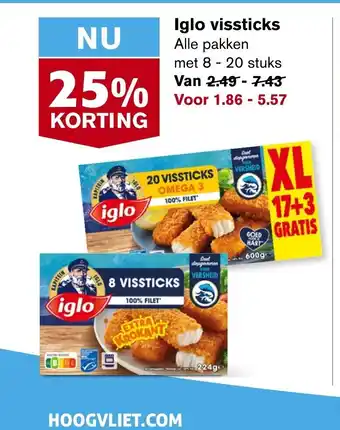 Hoogvliet Iglo vissticks aanbieding