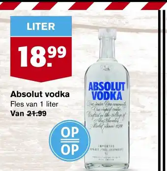 Hoogvliet Absolut vodka Fles van 1 liter aanbieding