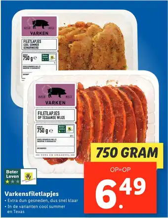 Lidl Varkensfiletlapjes aanbieding