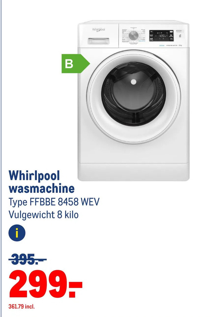 Whirlpool wasmachine aanbieding bij Makro