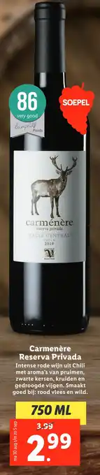 Lidl Carmenère Reserva Privada aanbieding