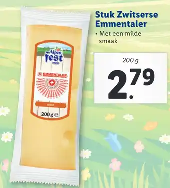 Lidl Stuk Zwitserse Emmentaler aanbieding