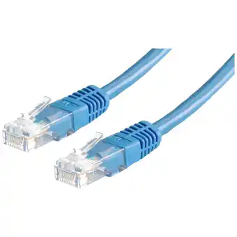 Conrad Roline 21.15.0554 rj45 netwerkkabel, patchkabel cat 5e u/utp 3.00 m blauw 1 stuk(s) aanbieding