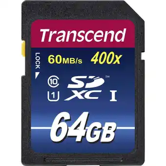 Conrad Transcend premium 400 sdxc-kaart 64 gb class 10, uhs-i aanbieding