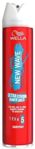 De Online Drogist Wella new wave ultra strong power hold hairspray 250ml aanbieding