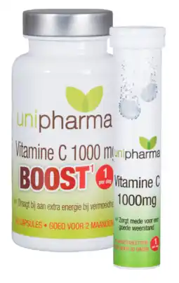 De Online Drogist Unipharma vitamine c 1000mg boost capsules + bruistabletten combiproduct 2st aanbieding