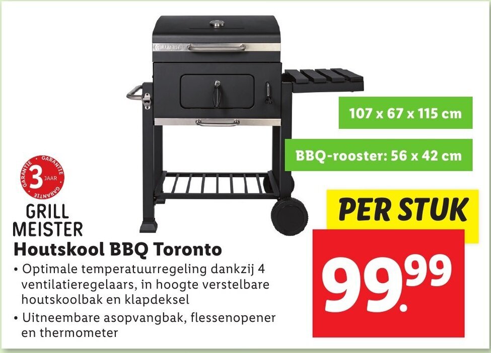 GRILL MEISTER Houtskool BBQ Toronto aanbieding bij Lidl
