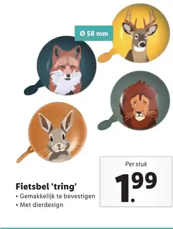 Lidl Fietsbel 'tring' Ø 58 mm aanbieding