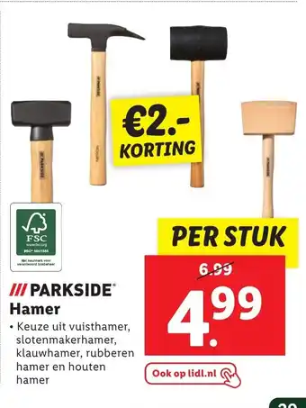 Lidl PARKSIDEⓇ Hamer aanbieding