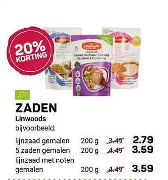 Ekoplaza Zaden linwoods aanbieding