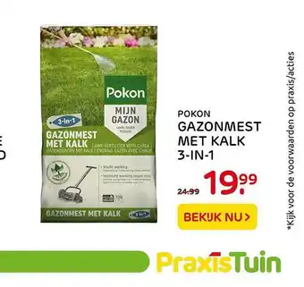 Praxis Pokon Gazonmest Met Kalk 3-in-1 aanbieding