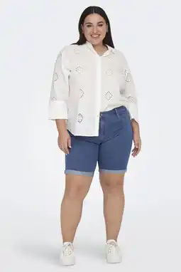 Wehkamp Only carmakoma skinny denim short carthunder medium blue aanbieding