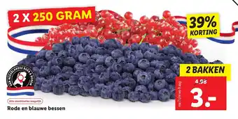 Lidl Rode en blauwe bessen 2 X 250 GRAM aanbieding