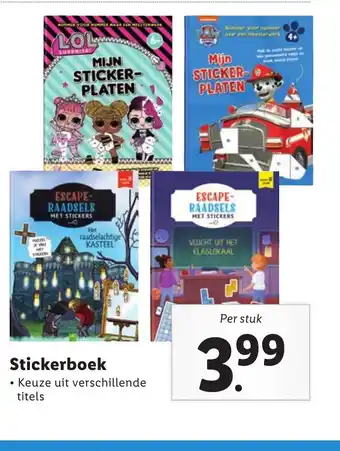 Lidl Stickerboek aanbieding