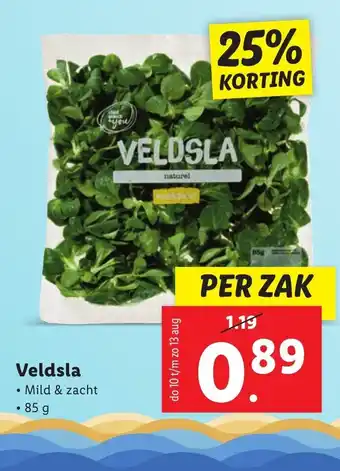 Lidl Veldsla 85g aanbieding