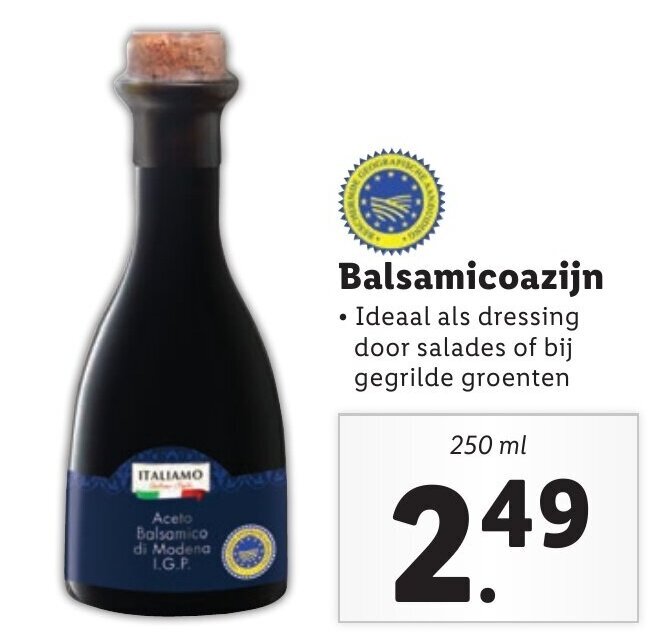 Balsamicoazijn 250ml aanbieding bij Lidl