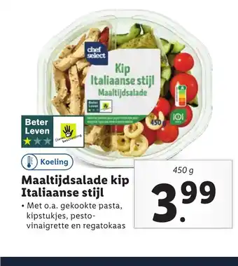 Lidl Maaltijdsalade kip Italiaanse stijl 450g aanbieding