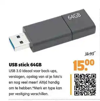 Plentyparts USB Stick 64GB aanbieding