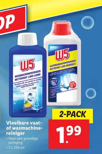 Lidl Vloeibare vaat-of wasmachine-reiniger   2x 250ml aanbieding