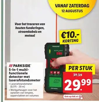 Lidl PARKSIDEⓇ 5-in-1 multi-functionele detector met laserafstandsmeter aanbieding