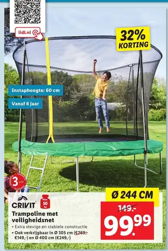Lidl CRIVIT Trampoline met veiligheidsnet aanbieding