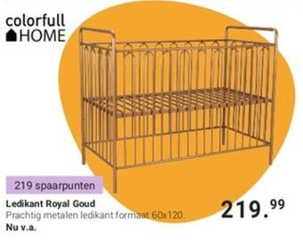 Van Asten BabySuperstore Ledikant Royal Goud Prachtig metalen ledikant formaat 60 x 120. aanbieding