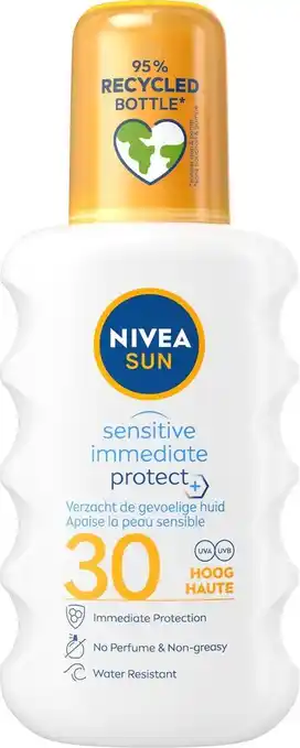 Bol.com Nivea sun sensitive immediate protect zonnebrand spray spf 30 - 200 ml aanbieding