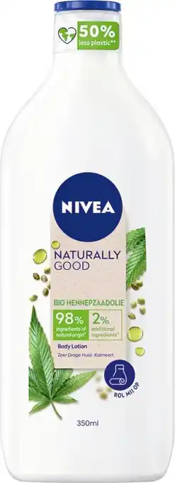 Bol.com Nivea naturally good bio hennepzaadolie body lotion - 350 ml aanbieding