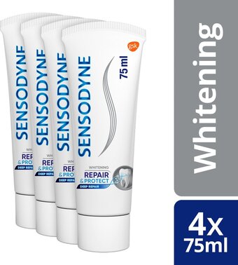 Bol.com Sensodyne repair & protect deep repair whitening tandpasta voor gevoelige tanden - voordeelverpakking - 4x75 ml aanbieding
