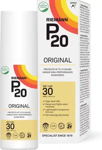Bol.com P20 original spf 30 - zonnebrand spray - factor 30 - 85 ml aanbieding