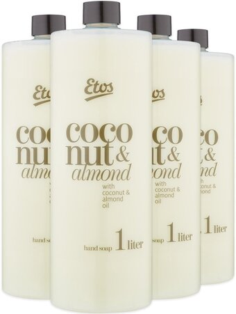 Bol.com Etos handzeep - kokos & almond - navulling - 4 x 1l aanbieding