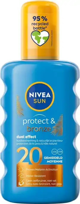Bol.com Nivea sun protect & bronze zonnebrand spray spf 20 - 200 ml aanbieding