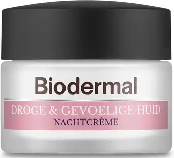 Bol.com Biodermal nachtcrème droge & gevoelige huid - hydrateert en herstelt - 50ml aanbieding