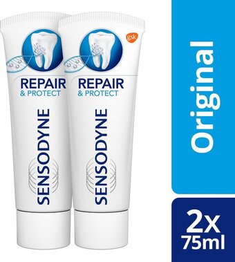 Bol.com Sensodyne repair & protect deep repair tandpasta voor gevoelige tanden - voordeelverpakking - 2x75 ml aanbieding
