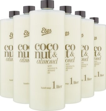 Bol.com Etos handzeep - kokos & almond - navulling - 6x1l - voordeelverpakking aanbieding