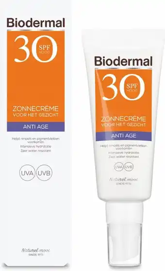 Bol.com Biodermal zonnebrand - anti age zonnecrème voor het gezicht - spf 30 - 40ml aanbieding