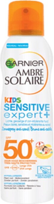 Bol.com Garnier ambre solaire kids anti-zand zonnebrandspray spf 50+ - zonnebrand voor de kinderhuid - 200 ml aanbieding