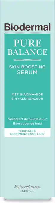 Bol.com Biodermal pure balance serum - skin boosting serum - serum met hyaluronzuur en niacinamide - 30ml aanbieding