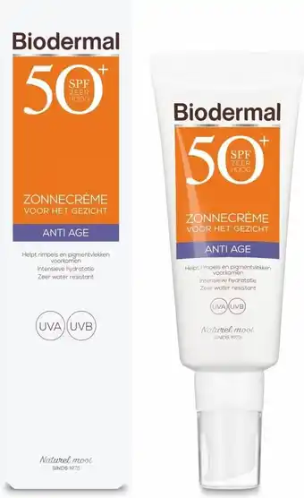 Bol.com Biodermal zonnebrand - anti age zonnecrème voor het gezicht - spf 50 - 40ml aanbieding