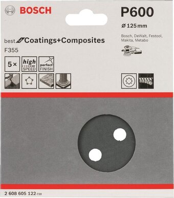 Bol.com Bosch - 5-delige schuurbladenset 125 mm, 600 aanbieding