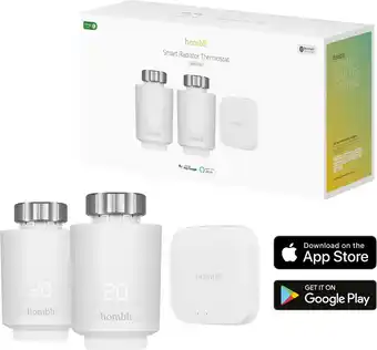 Bol.com Hombli smart radiator thermostat starter kit – slimme radiatorknop – thermostaatkraan – bluetooth – bediening via app - open aanbieding