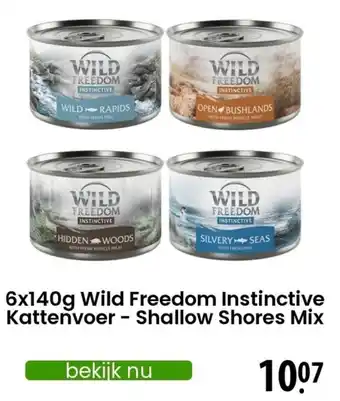 Zooplus 6x140g Wild Freedom Instinctive Kattenvoer - Shallow Shores Mix aanbieding