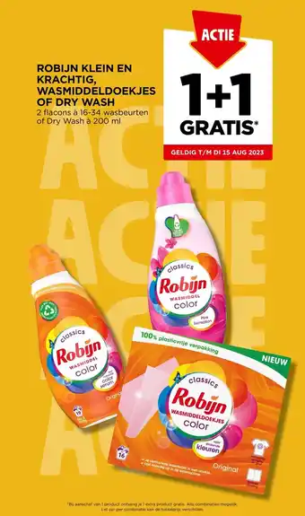 Jumbo ROBIJN KLEIN EN KRACHTIG, WASMIDDELDOEKJES OF DRY WASH 2 flacons à 16-34 wasbeurten of Dry Wash à 200 ml aanbieding