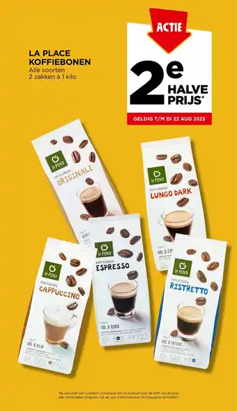 Jumbo LA PLACE KOFFIEBONEN Alle soorten 2 zakken à 1 kilo aanbieding
