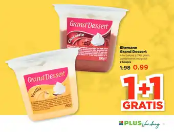 PLUS Ehrmann Grand Dessert Alle bakjes à 190 gram, aanbieding